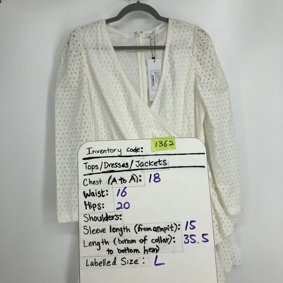 NWT Rhode White Lola Eyelet Ruffled Mini Dress size L - Picture 15 of 16